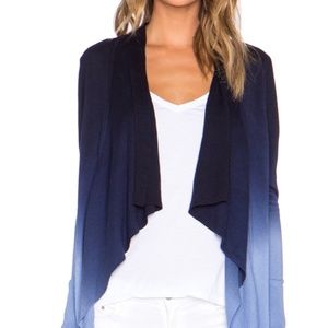 Diane Von Furstenberg shawl collared blue cardigan